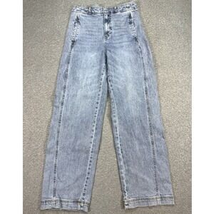 Habitual Jeans Women's 8/29 Blue Light Wash High Rise Side Panel Wide Leg Baggy